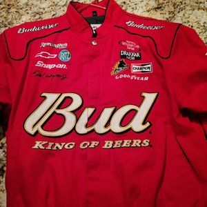 Chase Authentics Dale Earnhardt Jr Budweiser Leather Jacket L Nascar VTG 2000’s
